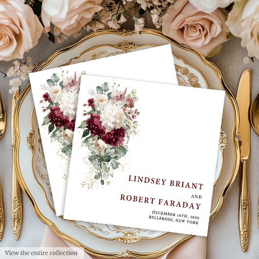 Serviette En Papier Romantic Boho Blush Gold Rose Wedding Paper Napkin