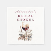 Serviette En Papier Romantic Burgundy Rose Wine Bridal Shower (Devant)