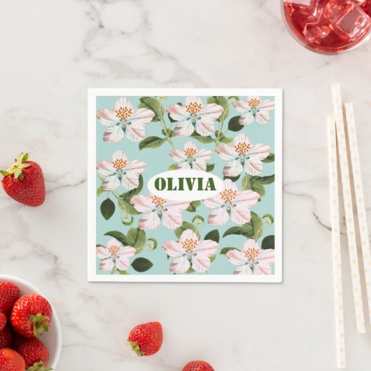 Serviette En Papier Romantic cherry blossom  (En situation)