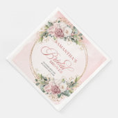 Serviette En Papier Romantic dusty pink boho floral bridal shower (Coin)