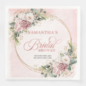 Serviette En Papier Romantic dusty pink boho floral bridal shower (Devant)