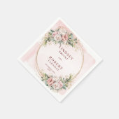 Serviette En Papier Romantic Dusty Pink Greenery Wedding Paper Napkins (Coin)