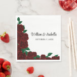 Serviette En Papier Romantic Fall mariage extérieur belle roses rouges<br><div class="desc">Créez une expérience culinaire mémorable et enchanteresse pour vos invités avec ces serviettes, parfait pour les mariages de granges rustiques, les réunions d'inspiration campagnarde, et les célébrations automne / extérieur. Ce produit fait partie d'une collection. Veuillez consulter la collection pour explorer d'autres produits avec le même design :) Si vous...</div>