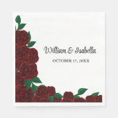 Serviette En Papier Romantic Fall mariage extérieur belle roses rouges (Devant)