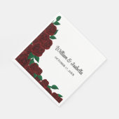 Serviette En Papier Romantic Fall mariage extérieur belle roses rouges (Coin)