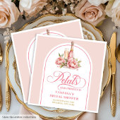 Serviette En Papier Romantic Gold Frame Petals and Prosecco Napkins