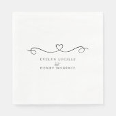 Serviette En Papier Romantic Heart Minimal Wedding Party (Devant)