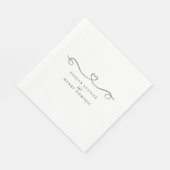Serviette En Papier Romantic Heart Minimal Wedding Party (Coin)