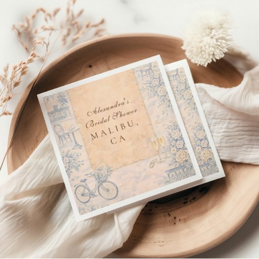 Serviette En Papier Romantic Paris Bridal Shower