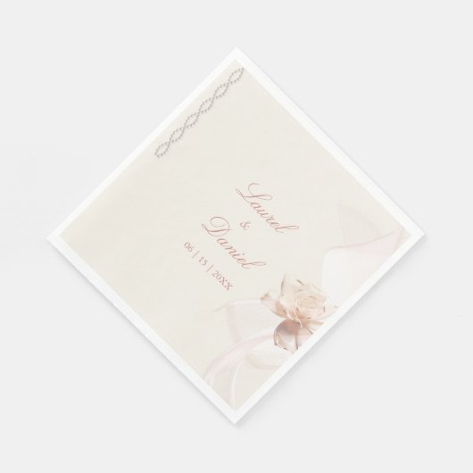 Serviette En Papier Romantic Rose (Coin)