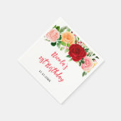 Serviette En Papier Romantic Roses Floral Birthday (Coin)