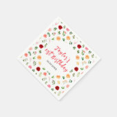 Serviette En Papier Romantic Roses Floral Birthday (Coin)