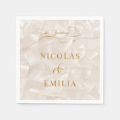 Serviette En Papier Romantic Simple Neutral Wedding (Devant)