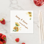 Serviette En Papier Romantic Sunflower Rustic Yellow Funny Wedding (En situation)