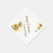 Serviette En Papier Romantic Sunflower Rustic Yellow Funny Wedding (Coin)