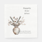 Serviette En Papier Romantic White Flowering Tree in Vase Wedding (Devant)