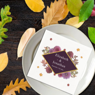 Serviette En Papier Romantique Automne Dahlia Mariage
