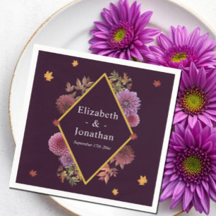 Serviette En Papier Romantique Automne Dahlia Mariage