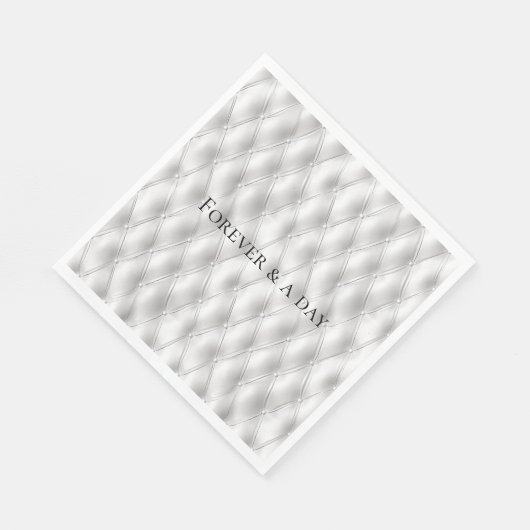 Serviette En Papier Romantique Blanc Faux Mariage en cuir (Coin)