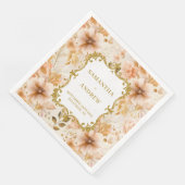 Serviette En Papier Romantique Boho Blush Gold Papier Napkins (Coin)