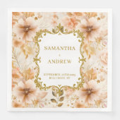 Serviette En Papier Romantique Boho Blush Gold Papier Napkins (Devant)