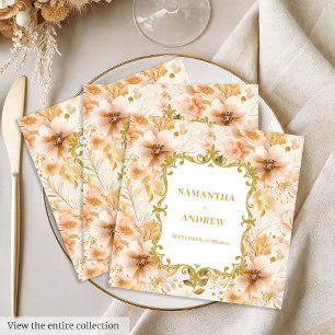 Serviette En Papier Romantique Boho Blush Gold Papier Napkins