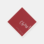 Serviette En Papier Romantique Bourgogne à la main Mariage (Coin)