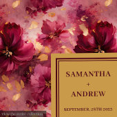 Serviette En Papier Romantique Bourgogne Blush Gold Mariage Papier Nap