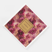 Serviette En Papier Romantique Bourgogne Blush Gold Mariage Papier Nap (Coin)
