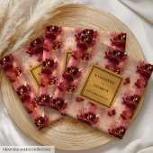 Serviette En Papier Romantique Burgundy Gold Dîner Mariage Napkins