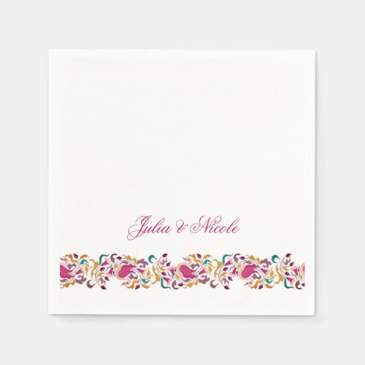 Serviette En Papier Romantique classique Pearl Swan Mariage de cadre f (Devant)