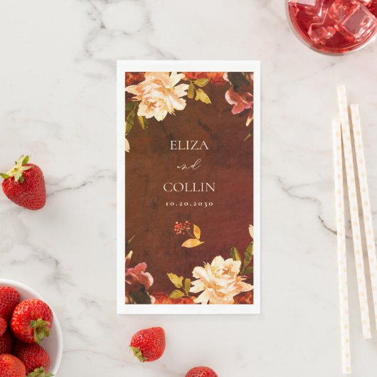 Serviette En Papier Romantique Creamtic Fall Floral Mariage (En situation)