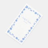 Serviette En Papier Romantique Doux Plutôt Bleu Floral Mariage frontiè (Coin)