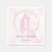 Serviette En Papier Romantique Dreamtic Mariage rose Couple (Devant)