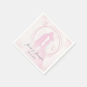 Serviette En Papier Romantique Dreamtic Mariage rose Couple (Coin)