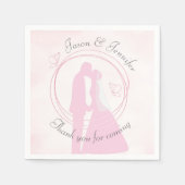 Serviette En Papier Romantique Dreamtic Mariage rose Couple Papier ser (Devant)