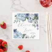 Serviette En Papier Romantique Dusty Blue Floral Fête des mariées Part (En situation)