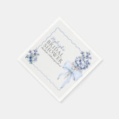 Serviette En Papier Romantique Dusty Blue Ribbon Bow personnalisé (Coin)