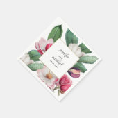 Serviette En Papier Romantique Élégant Magnolia Floral (Coin)