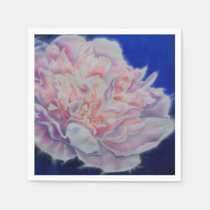 Serviette En Papier Romantique élégant tableau rose bleu pastel