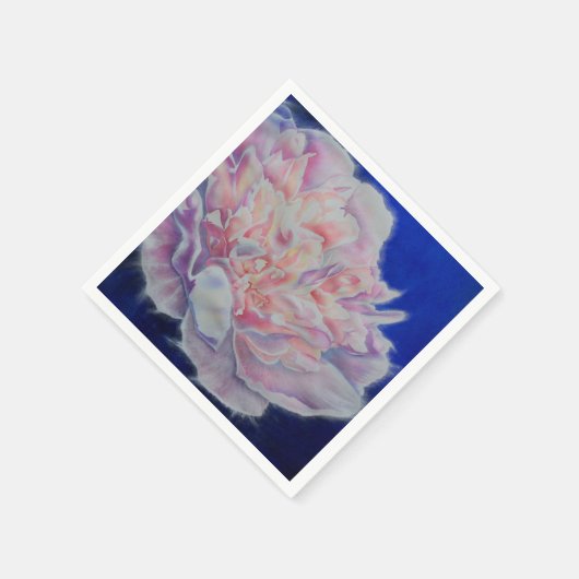 Serviette En Papier Romantique élégant tableau rose bleu pastel (Coin)