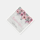 Serviette En Papier Romantique Élégante composition florale ancienne (Coin)