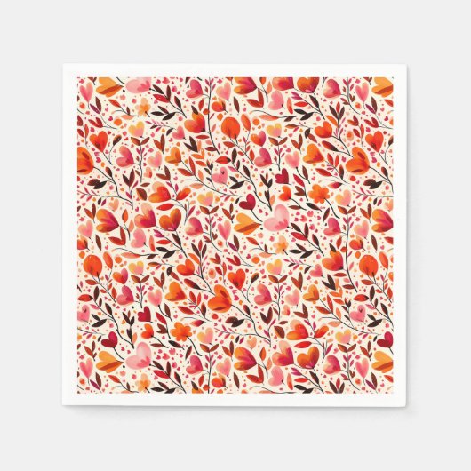 Serviette En Papier Romantique Floraison : la Saint-Valentin (Devant)