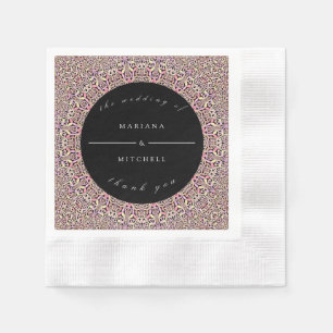 Serviette En Papier Romantique géométrique Mandala soft rose noir