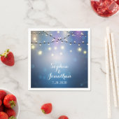Serviette En Papier Romantique Mariage extérieur Twinkle lumières à co (En situation)
