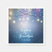 Serviette En Papier Romantique Mariage extérieur Twinkle lumières à co (Devant)