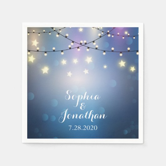 Serviette En Papier Romantique Mariage extérieur Twinkle lumières à co (Devant)