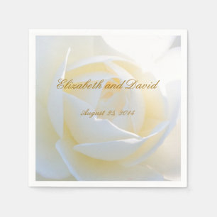 Serviette En Papier Romantique Mariage Rose blanche