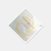 Serviette En Papier Romantique Mariage Rose blanche (Coin)