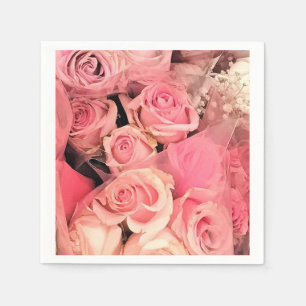 Serviette En Papier romantique mariage rose rosé serviettes